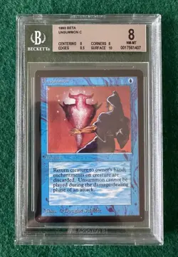 Unsummon - BETA - MTG - BGS 8. NM-MT. Quad ++ - Image 1