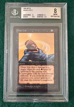 Drain Life - BETA - MTG - BGS 8. NM-MT. Quad++. More Vintage MTG In My Store. - Image 1