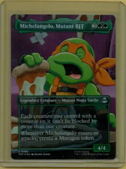 Michelangelo, Mutant BFF (Borderless) FOIL Teenage Mutant Ninja Turtles 198 NM - Image 1