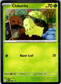 Chikorita MEP 069 - NM Pokemon Mega Evolution Perfect Order Cosmos Holo Promo - Image 1
