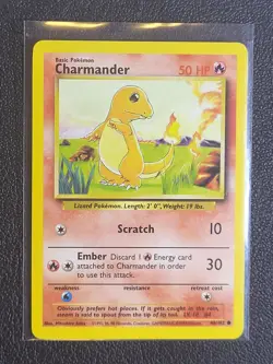 Pokemon TCG Charmander Base Set Unlimited #46 Fire EX-NM - Image 1
