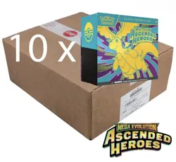 Pokemon TCG Mega Evolution Ascended Heros ETB Factory Sealed Case (x10 ETBs) Eng - Image 1