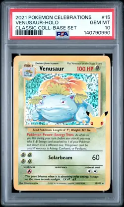 2021 POKEMON CELEBRATIONS CLASSIC COLLECTION #15 VENUSAUR-HOLO PSA 10 - Image 1