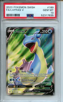 2020 Pokemon Sword & Shield #189 Lapras V PSA 10 - Image 1