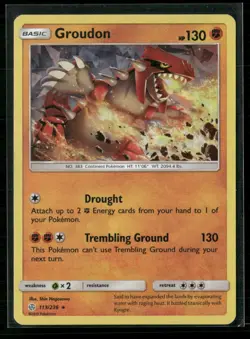 Groudon 113/236 Cracked Ice Rare Cosmic Eclipse Pokemon Near Mint - Image 1