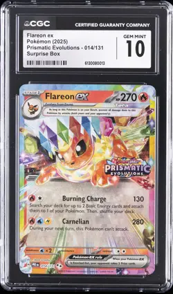 2025 PRISMATIC EVOLUTIONS-SURPRISE BOX #014/131 POKEMON CGC 10 GEM MINT - Image 1