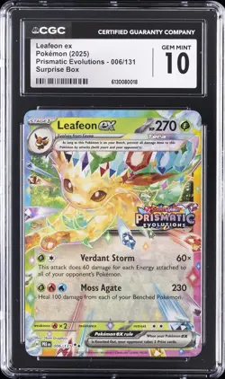 2025 PRISMATIC EVOLUTIONS-SURPRISE BOX #006/131 POKEMON CGC 10 GEM MINT - Image 1