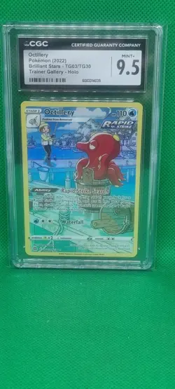 CGC 9.5 2022 Pokemon Brilliant Stars Octillery TG03/TG30 Full Art Holo T Gallery - Image 1