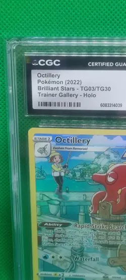 CGC 9.5 2022 Pokemon Brilliant Stars Octillery TG03/TG30 Full Art Holo T Gallery - Image 3