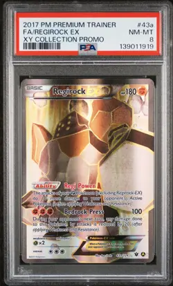 PSA 8 REGIROCK EX PREMIUM TRAINER XY COLLECTION PROMO 43a FULL ART POKEMON MJ - Image 1