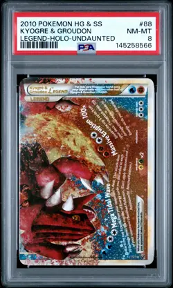 2010 POKEMON HEARTGOLD & SOULSILVER UNDAUNTED KYOGRE & GROUDON LEGEND-HOLO PSA 8 - Image 1