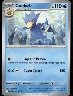 Golduck 055/165 Uncommon SV: Scarlet & Violet 151 Pokemon TCG - NM - Image 1