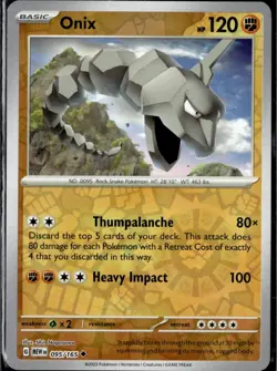 Onix 095/165 Uncommon SV: Scarlet & Violet 151 Pokemon TCG - NM - Image 1
