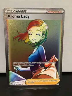 Aroma Lady 221/203 Rainbow Holo Secret Rare Full Art Pokemon Evolving Skies - Image 1