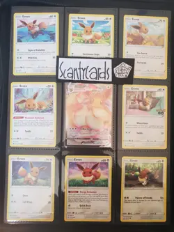 Pokemon Cute Eevee Lover Card Set Mini Collection Binder Page English NM 3 - Image 1