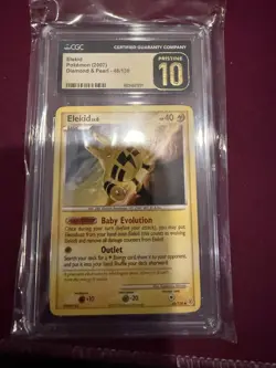 CGC 10 PRISTINE Pokemon Elekid Diamond & Pearl 48/130 (2007) - Image 1