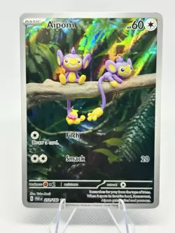 Pokemon TCG Paradox Rift Aipom 211/182 Illustration Rare Full Art - Image 1