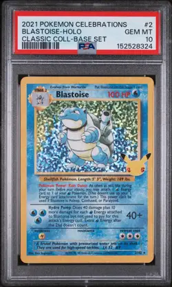 Pokemon Blastoise PSA 10 Gem Mint Holo 25th Anniversary 2021 Celebrations 2/102 - Image 1