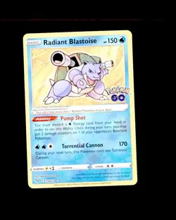 NM Pokemon GO Holo Radiant Blastoise 018/078 1 - Image 1