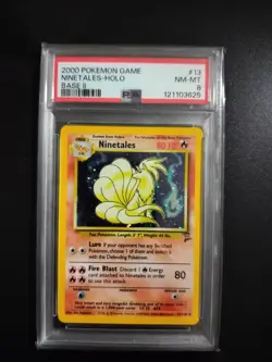 POKEMON PSA 8 BASE SET 2 NINETALES HOLO 13 PSA 8 NM - Image 1