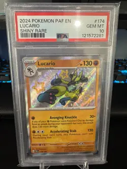 Pokemon Lucario Paldean Fates #174/091 Shiny Rare – PSA 10 Gem Mint - Image 1