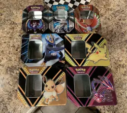 Pokemon Tins, Lot of 7, Empty with No Cards - Image 1