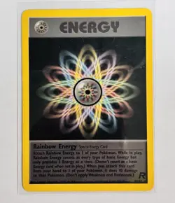 Pokemon RAINBOW ENERGY Card 80/82 Rare LP Team Rocket Regular WOTC - Image 1