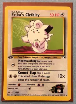 Pokemon Card - Erika's Clefairy Gym Heroes 25/132 Rare 1st Edition-NM Vintage - Image 1