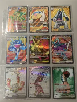 Pokemon TCG Modern Full Art Holo Rare EX Binder Page Lot of 9 Cards - Image 1