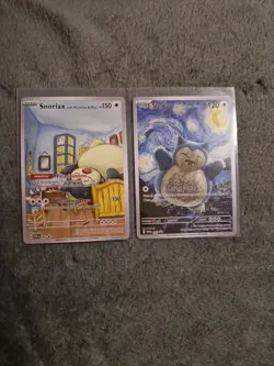 Snorlax Art Card Bundle Moon Bathing & Cozy Room Custom Display Set - Image 2