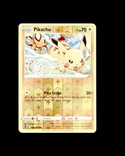NM Cute Card SWSH12: Silver Tempest Reverse Holo Pikachu 049/195 - Image 1