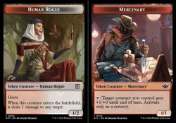 Human Rogue (0002) // Mercenary (0010) Double-Sided Token - Foil x1 - Outlaws of - Image 1
