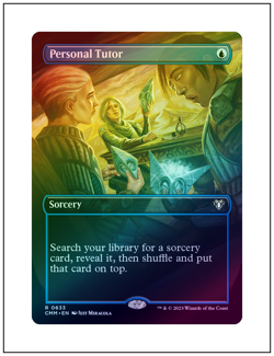 1x Personal Tutor, Borderless Art Foil, Commander Masters, Magic MTG NM - Image 1