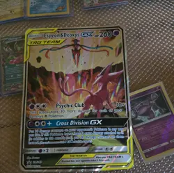 JUMBO Oversized Espeon & Deoxys GX Tag Team Black Star Promo SM240 Pokemon NM - Image 1