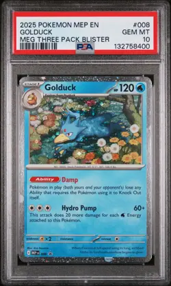 2025 POKEMON MEP EN-ME BLACK STAR PROMO #008 GOLDUCK PSA 10 - Image 1