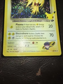 Pokemon Rocker’s Zapdos 15/132 25th Anniversary Celebrations Classic Collection - Image 4