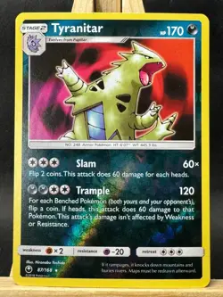Tyranitar Reverse Holo Rare Pokemon TCG SM - Celestial Storm 87/168 NM - Image 1
