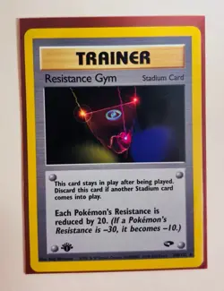 LP 2000 Pokemon Gym Challenge Resistance Gym 1st Edition Trainer 109/132 Stadium - Image 1