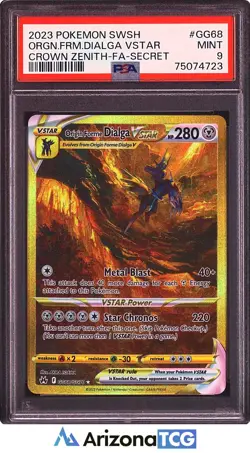 Pokemon 2023 Origin Forme Dialga VSTAR GG68 Full Art SR Crown Zenith PSA 9 - Image 1