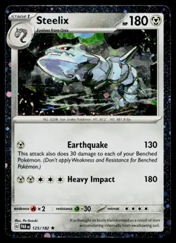 Steelix 125/182 Cosmo Holo Rare Pokemon Near Mint - Image 1