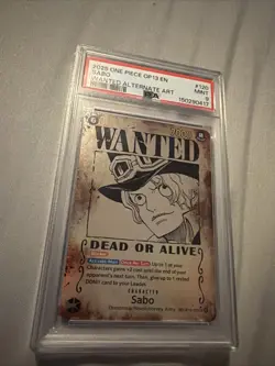 2025 One Piece OP13 EN Wanted Alternate Art #120 Sabo PSA 9 MINT - Image 1