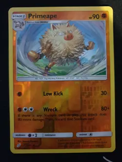 pokemon card primate 72/181 reverse holo team up sun and moon MP - Image 1