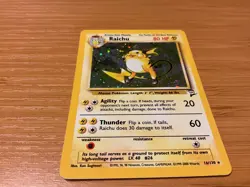 NEW POKEMON BASE SET 2 HOLO CARD #16 OF 130 "RAICHU" - Image 1
