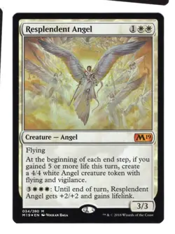 MTG Magic FOIL Resplendent Angel Core Set 2019 M19 NM - Image 1