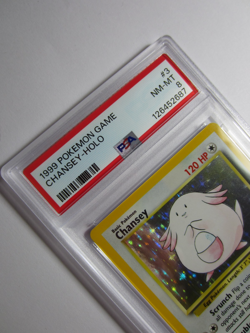 Pokemon 1999 Unlimited Base Set Chansey Holo 3/102 **PSA 8** NM-MT #D - Image 2
