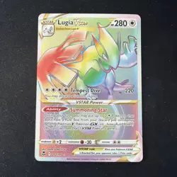 Lugia VSTAR Secret Rare Full Art Rainbow 202/195 Silver Tempest Pokemon TCG - Image 1
