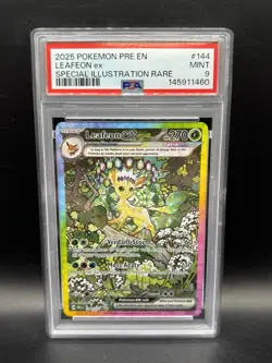 2025 POKEMON PRE EN-PRISMATIC EVOLUTIONS #144 LEAFEON EX PSA 9 - Image 1