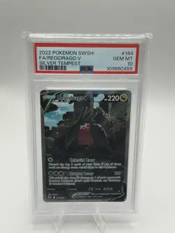 PSA 10 2022 Pokemon TCG Regidrago V 184/195 Silver Tempest Holo - Image 1
