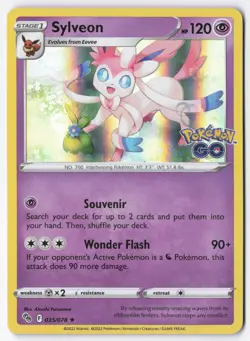 Sylveon Holo Rare Pokemon GO 035/078 NM - Image 1