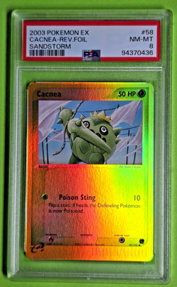 PSA 8 NM-MT 2003 Pokemon EX Sandstorm Cacnea Reverse Foil 58/100 - Image 1